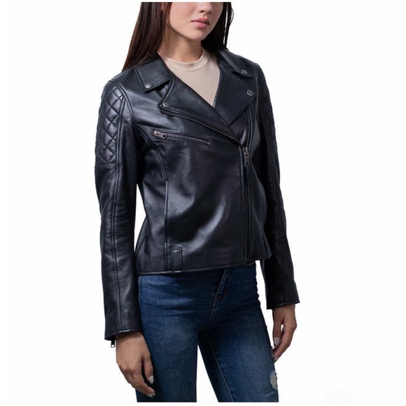 Frye Ladies Leather Jacket ~ BLACK - Picture 2 of 4